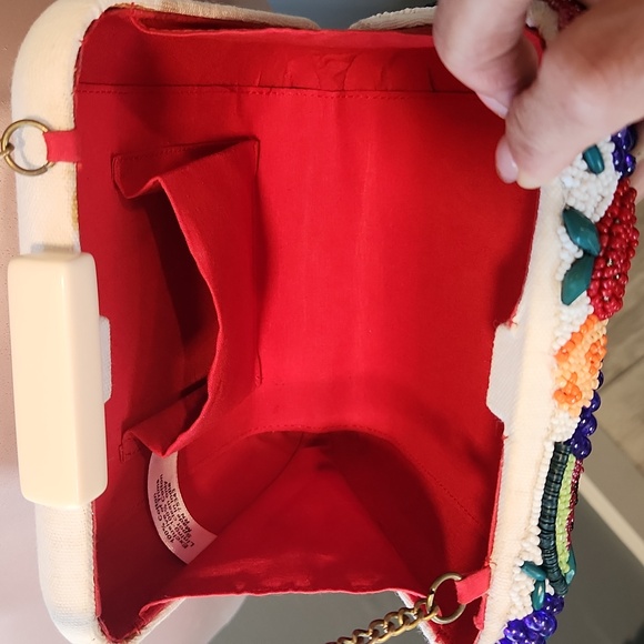 Anthropology Beaded Fiesta Fruit Summer Chain Crossbody Hand Bag - Picture 5 of 13